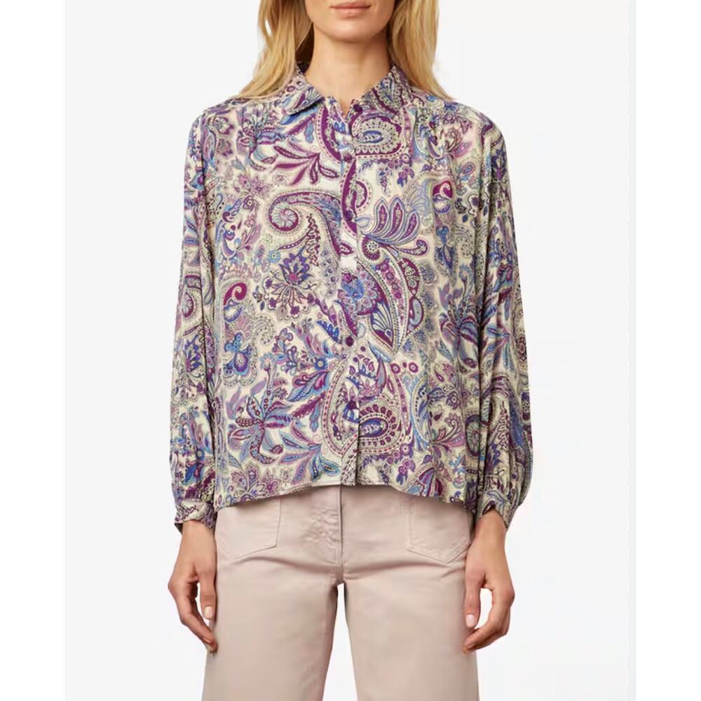 Gerard Darel Paisley All Over Button Down Blouse 38 US 6